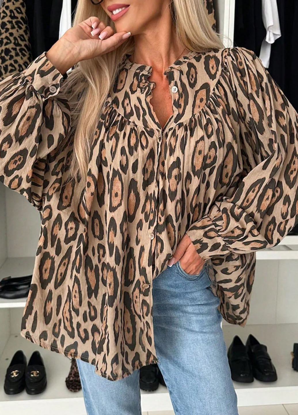 Бежевая блуза SHEIN