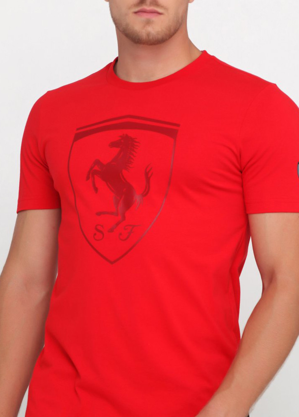 Красная футболка Puma Ferrari Big Shield Tee