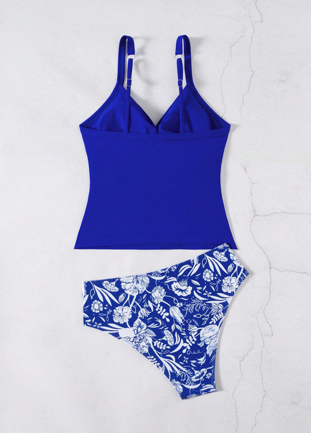 Синий летний купальник (лиф, трусики) танкини, раздельный SHEIN