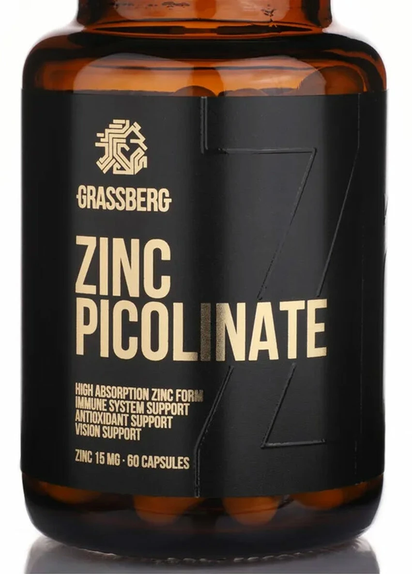 Цинк Zinc Picolinate 15 mg 60 caps Grassberg (254371970)