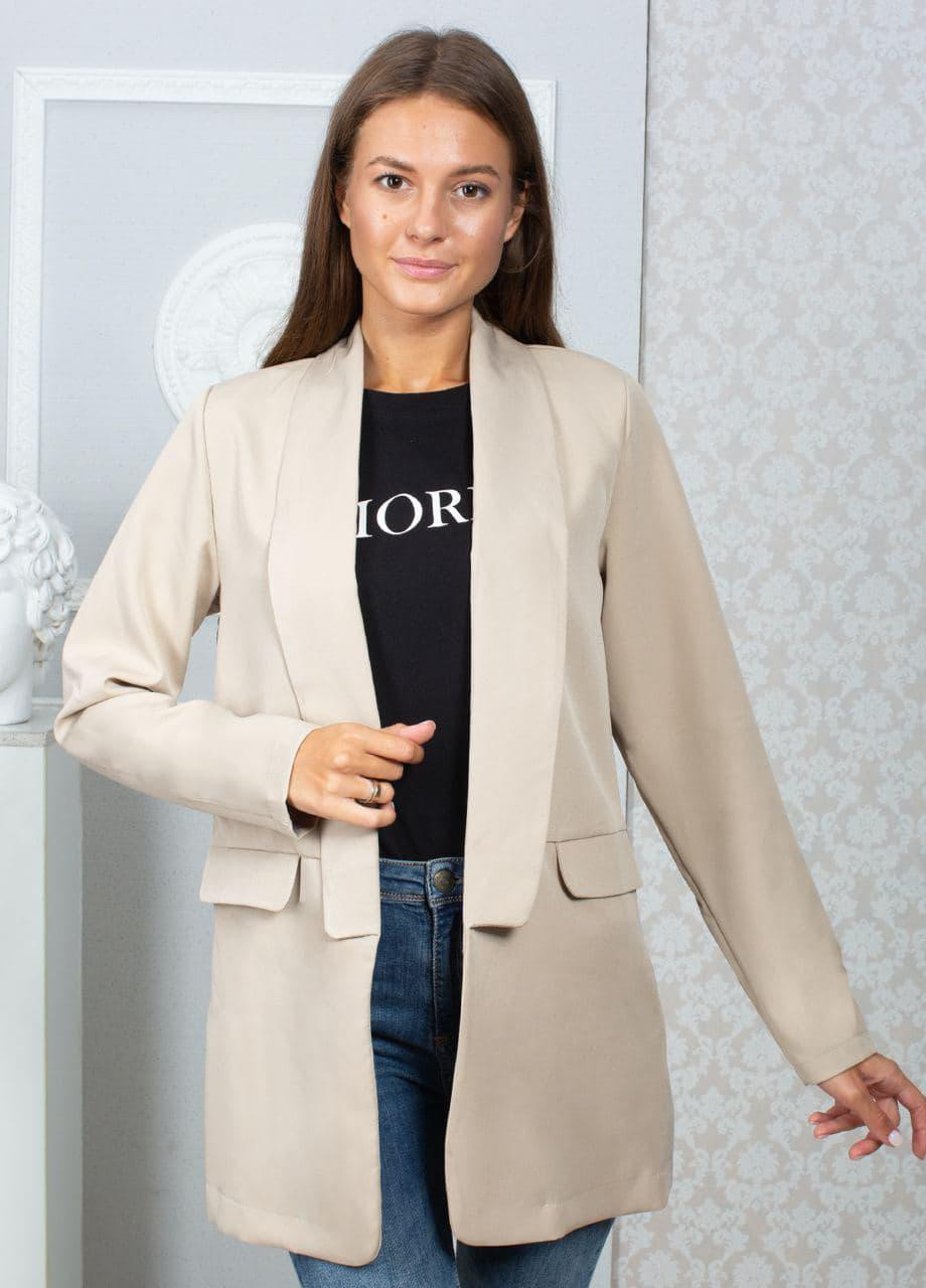 Темно-бежевый женский женский пиджак nikki бежевый р.ml 322435 New Trend -