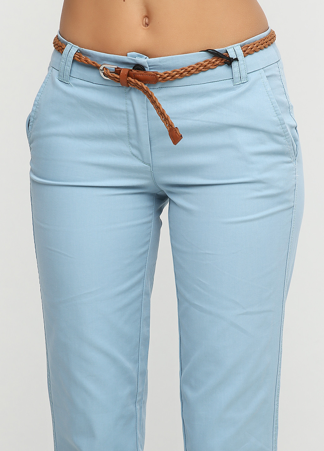 Голубые кэжуал летние прямые брюки Zero