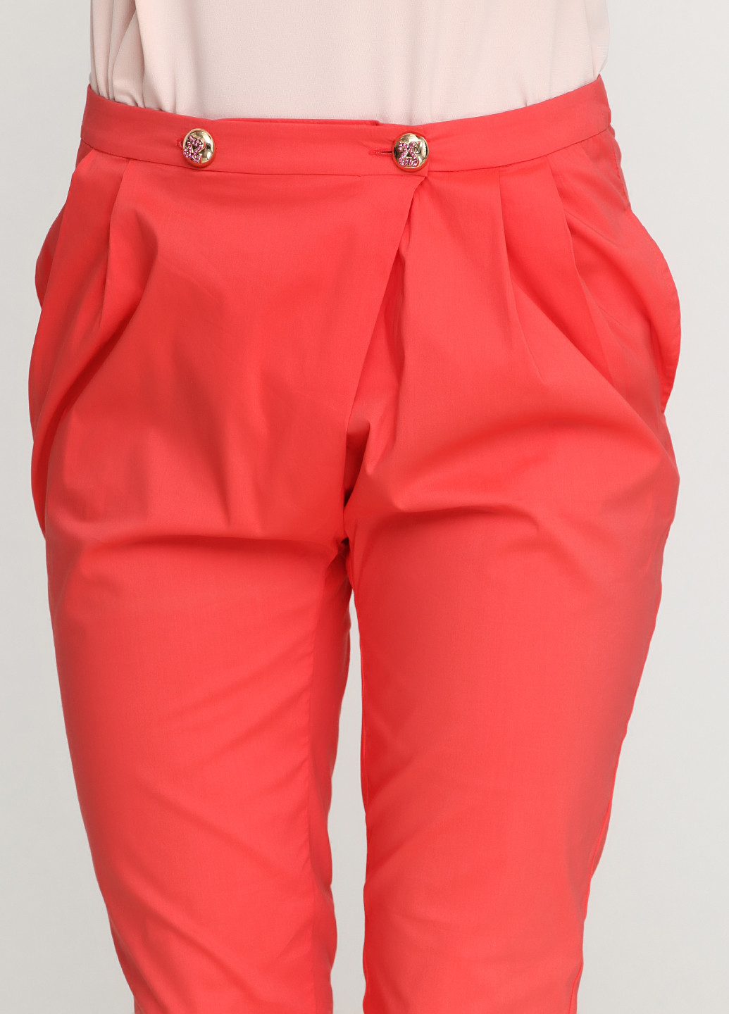 Оранжевые кэжуал демисезонные зауженные брюки Sassofono