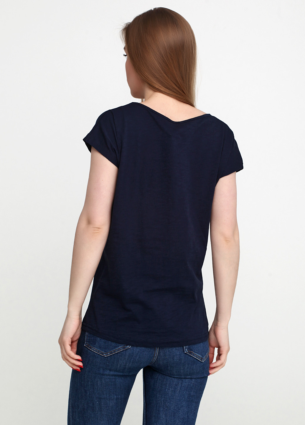 Темно-синяя летняя футболка Moda Trend