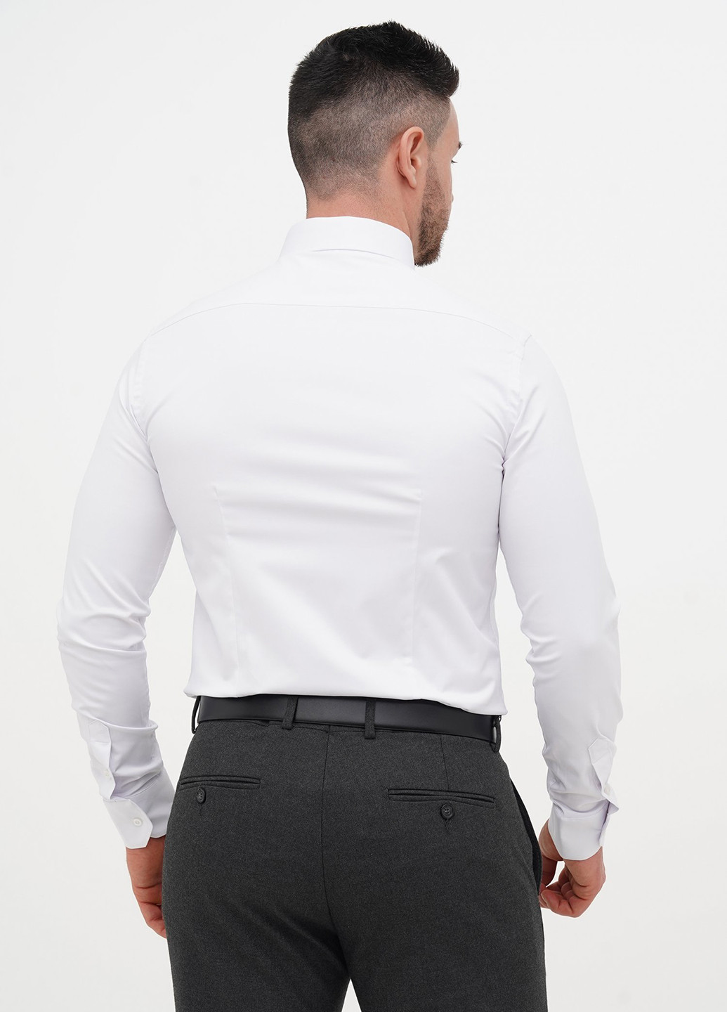 Белая кэжуал, классическая рубашка однотонная Trend Collection