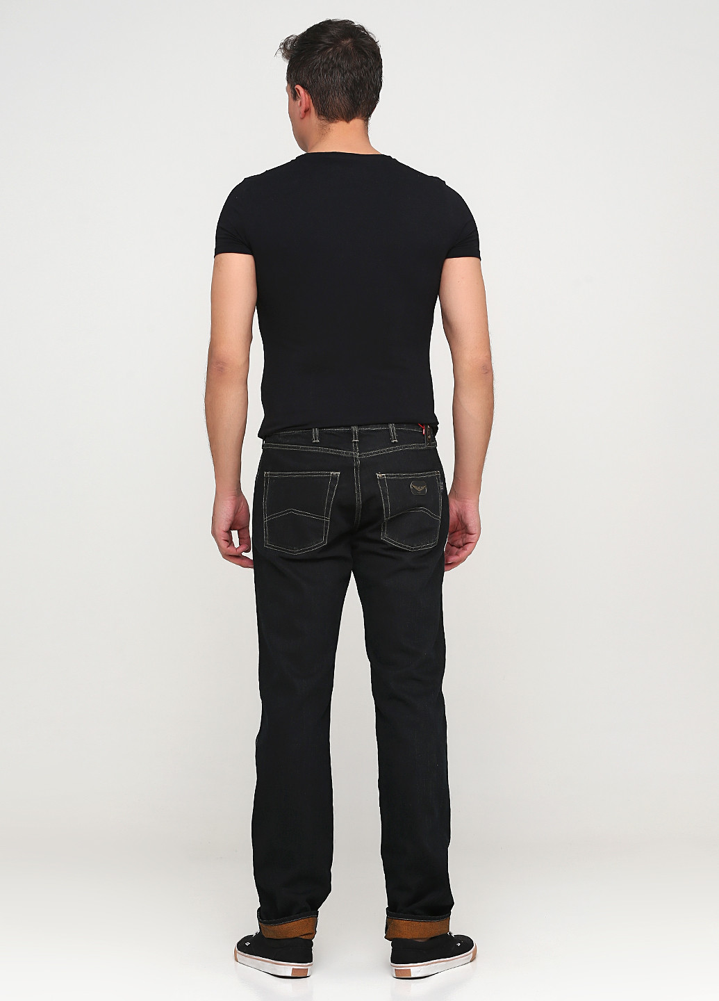 Черные демисезонные прямые джинсы Armani Jeans