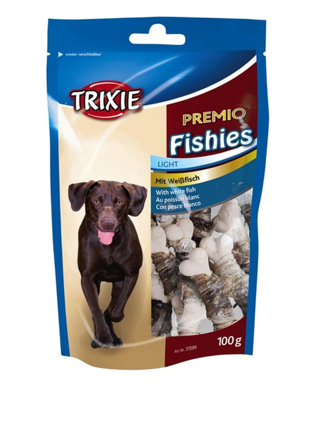 Лакомство для собак "PREMIO Fishies" косточка с рыбой, 100 гр Trixie (19207411)