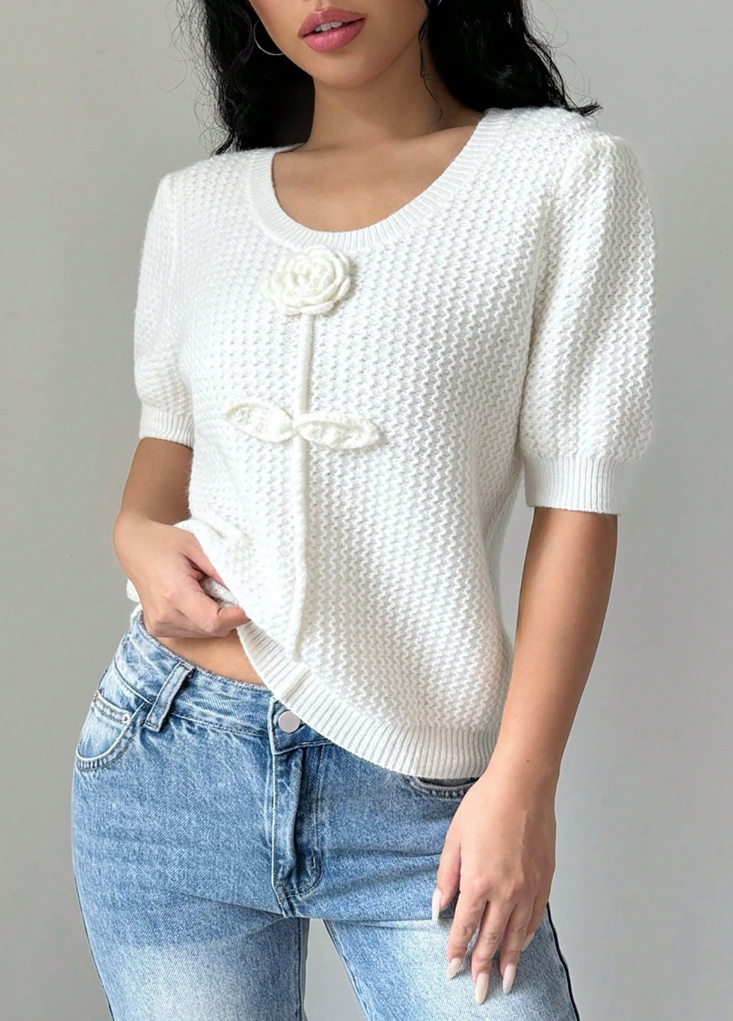 Білий літній джемпер джемпер SHEIN