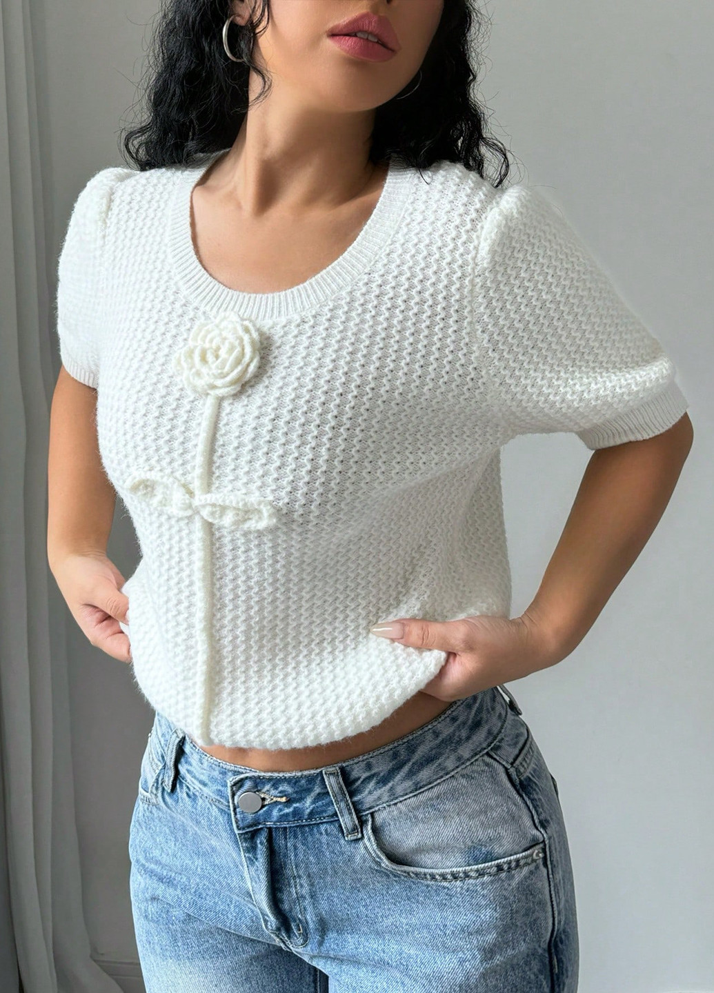 Білий літній джемпер джемпер SHEIN