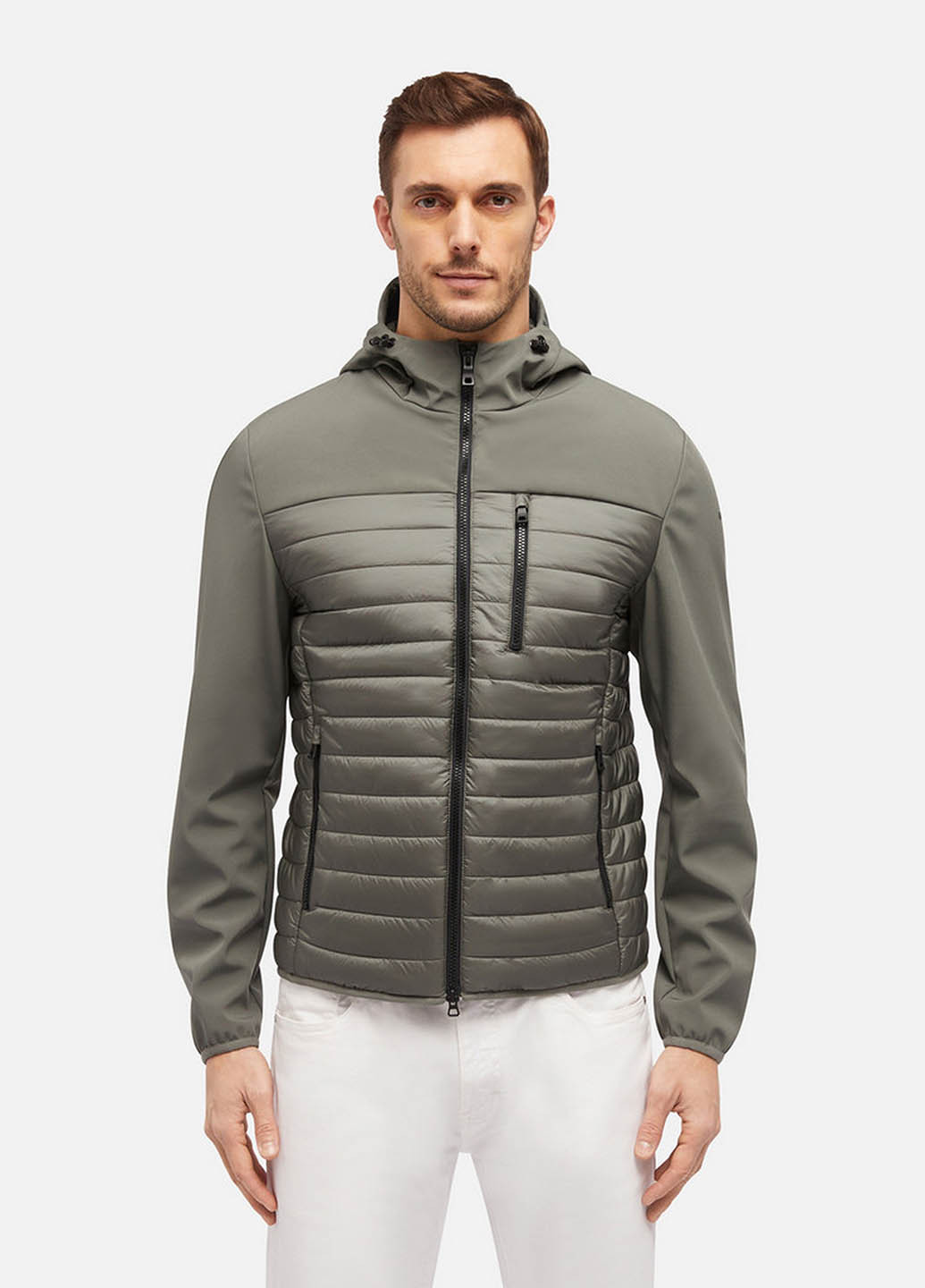 Сіро-зелена демісезонна куртка Geox