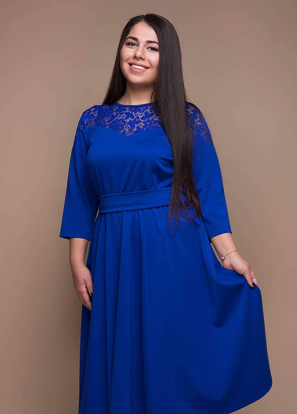 Сіро-голубий кежуал сукня з спідницею грейс електрик Tatiana однотонна