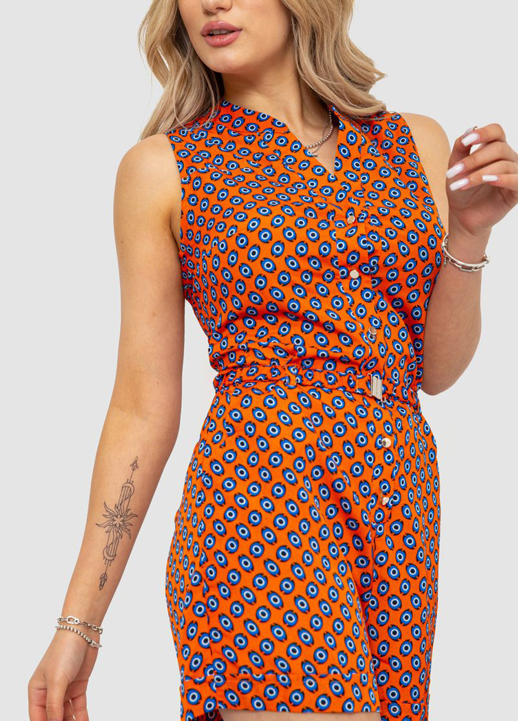 Комбинезон Ager комбинезон-шорты геометрический оранжевый кэжуал хлопок