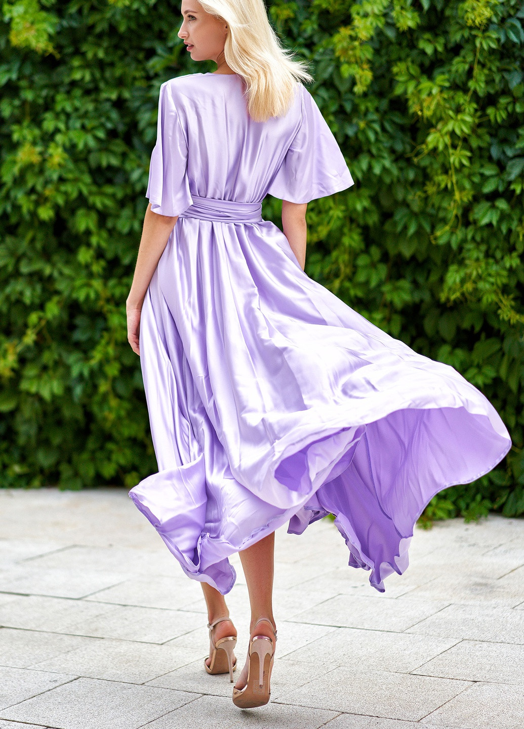 Фиолетовое вечернее вечернее платье из шелка "армани" Jadone Fashion