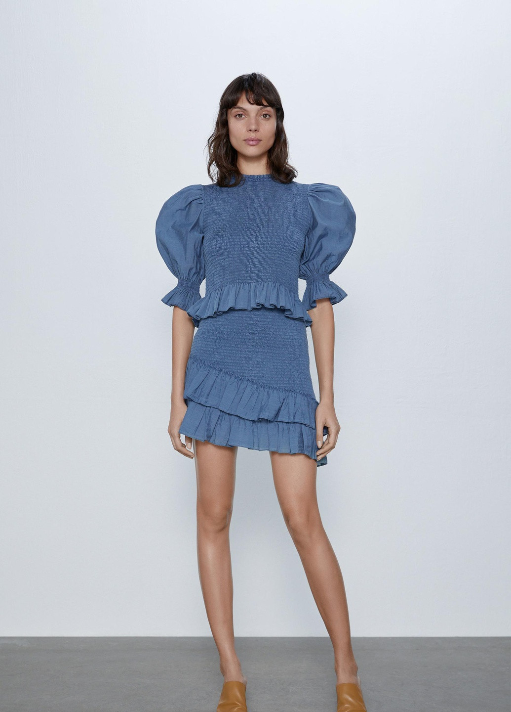 Синяя кэжуал варенка юбка Zara