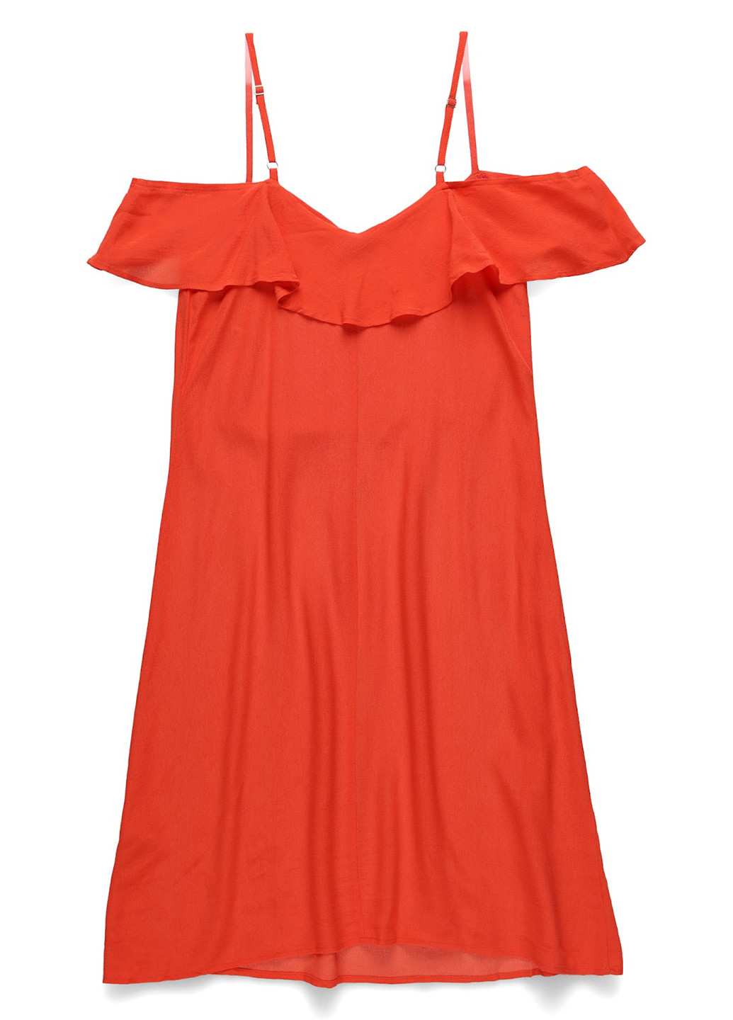 Оранжевое кэжуал платье с открытыми плечами Kiomi однотонное