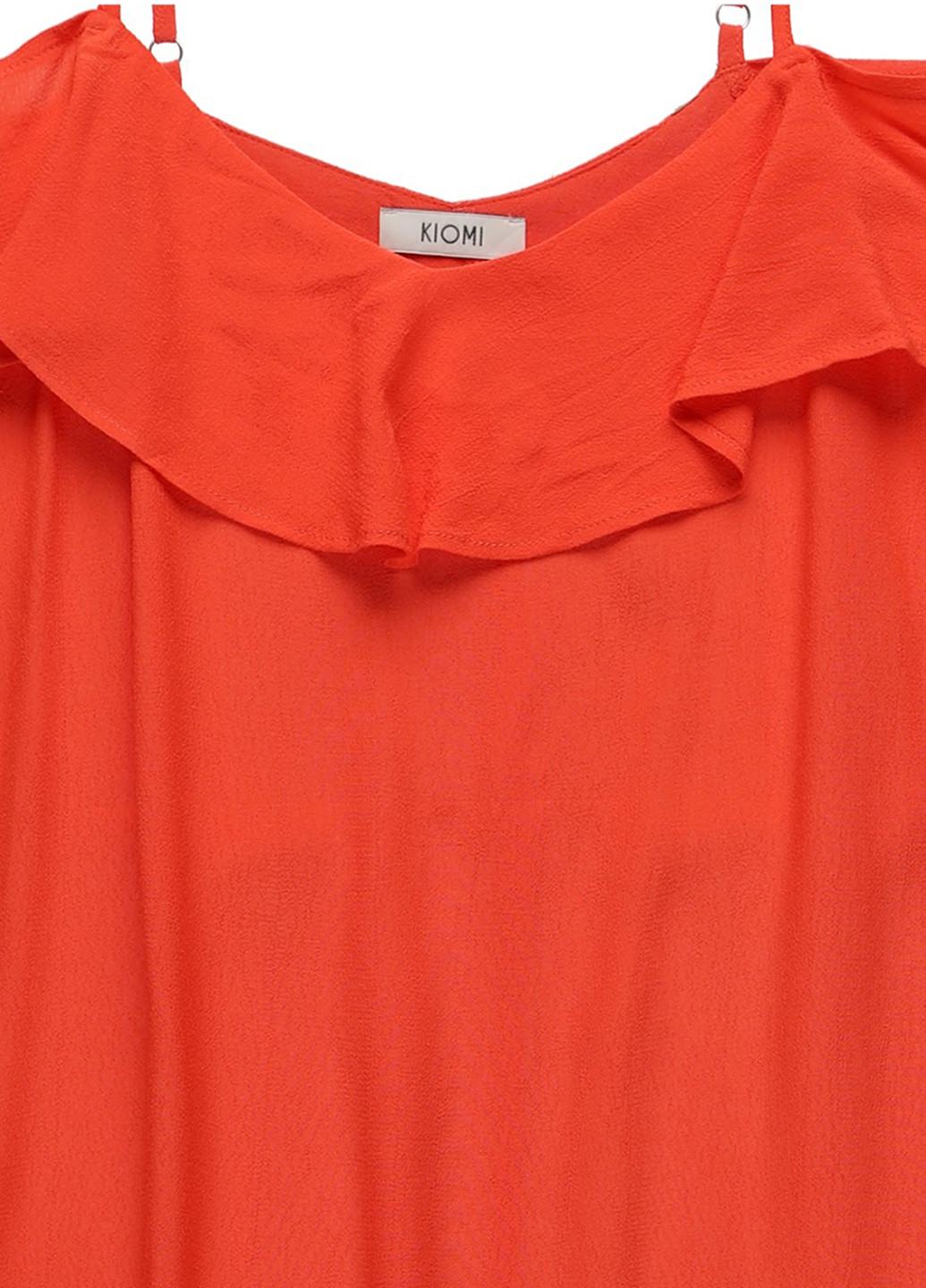 Оранжевое кэжуал платье с открытыми плечами Kiomi однотонное