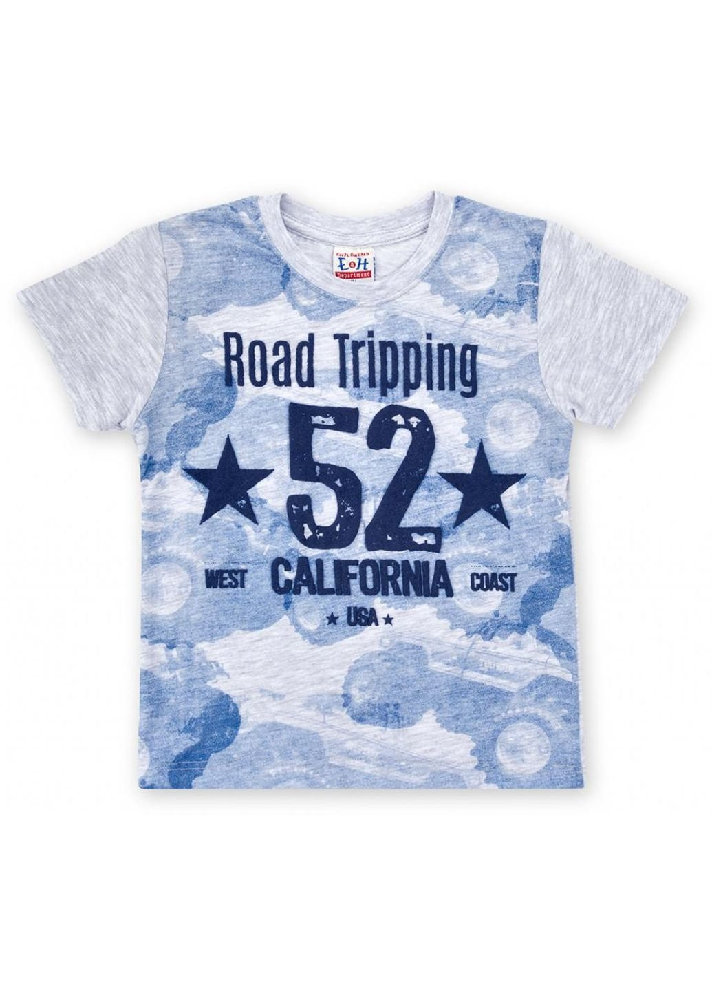 Синяя демисезонная футболка детская "52 california" (8763-128b-gray) Breeze