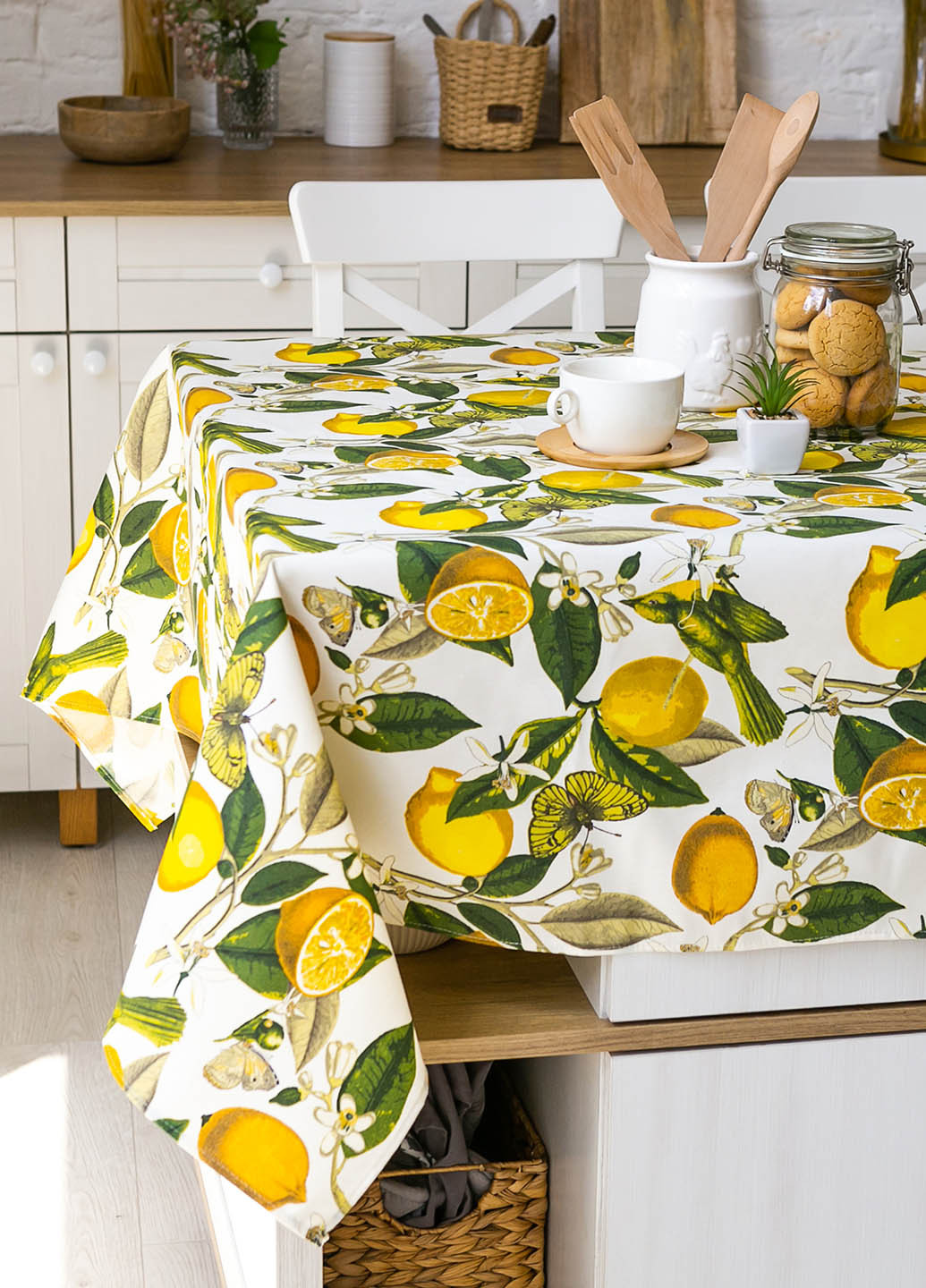 Скатерть с тефлоновым покрытием "Лимон" 2.2м х 1.8м Homedec - (253268640)