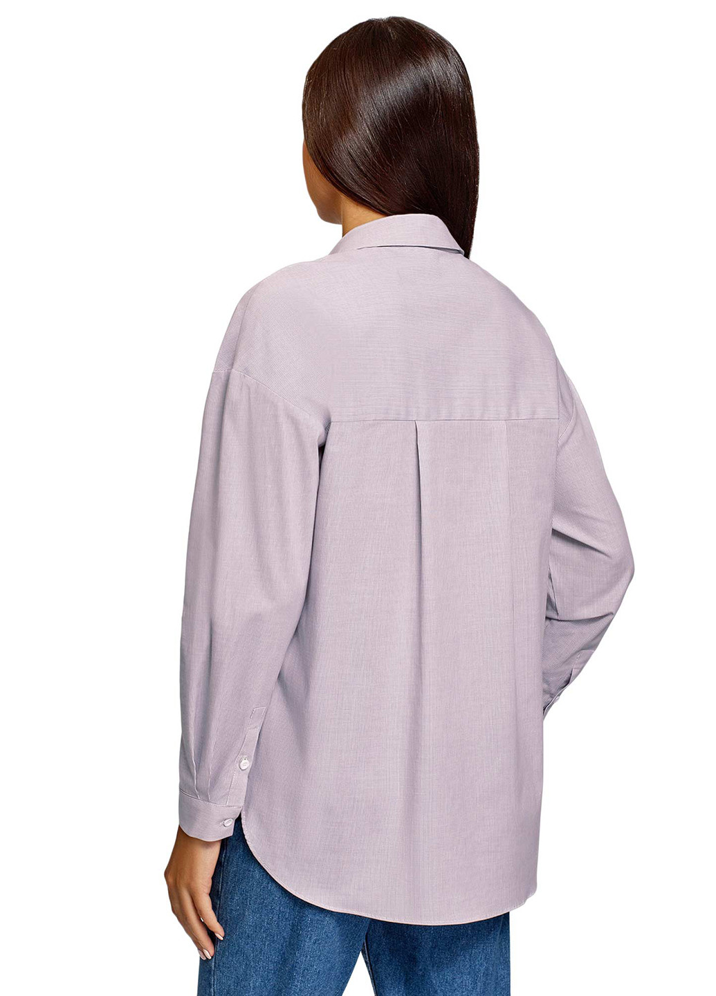 Розовая кэжуал рубашка однотонная Oodji