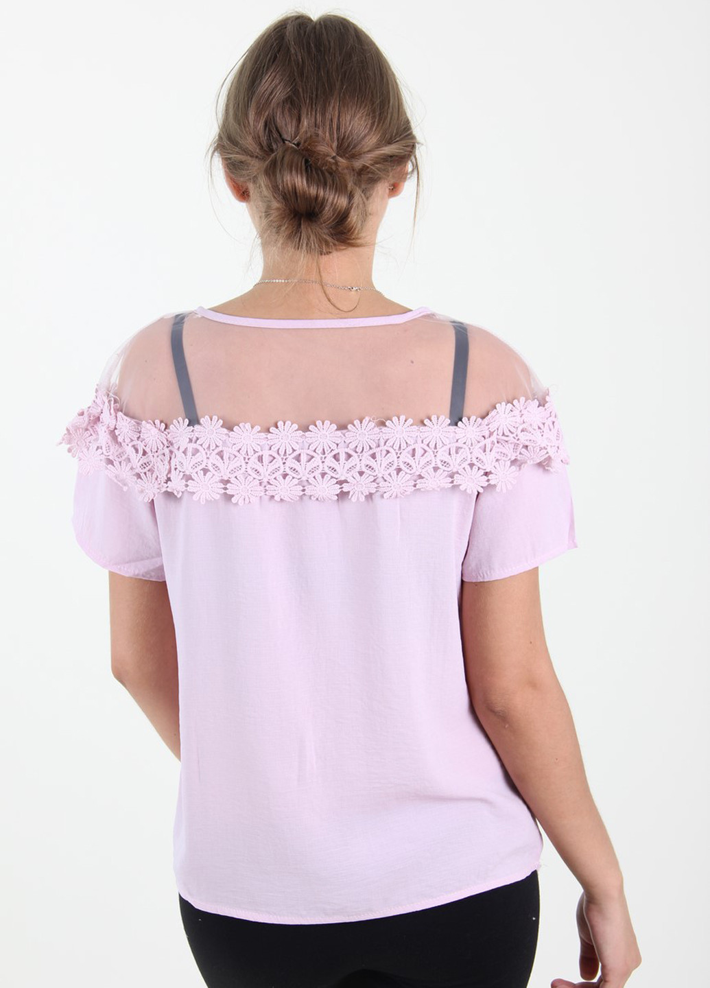 Светло-розовая летняя блуза Ladies Fasfion