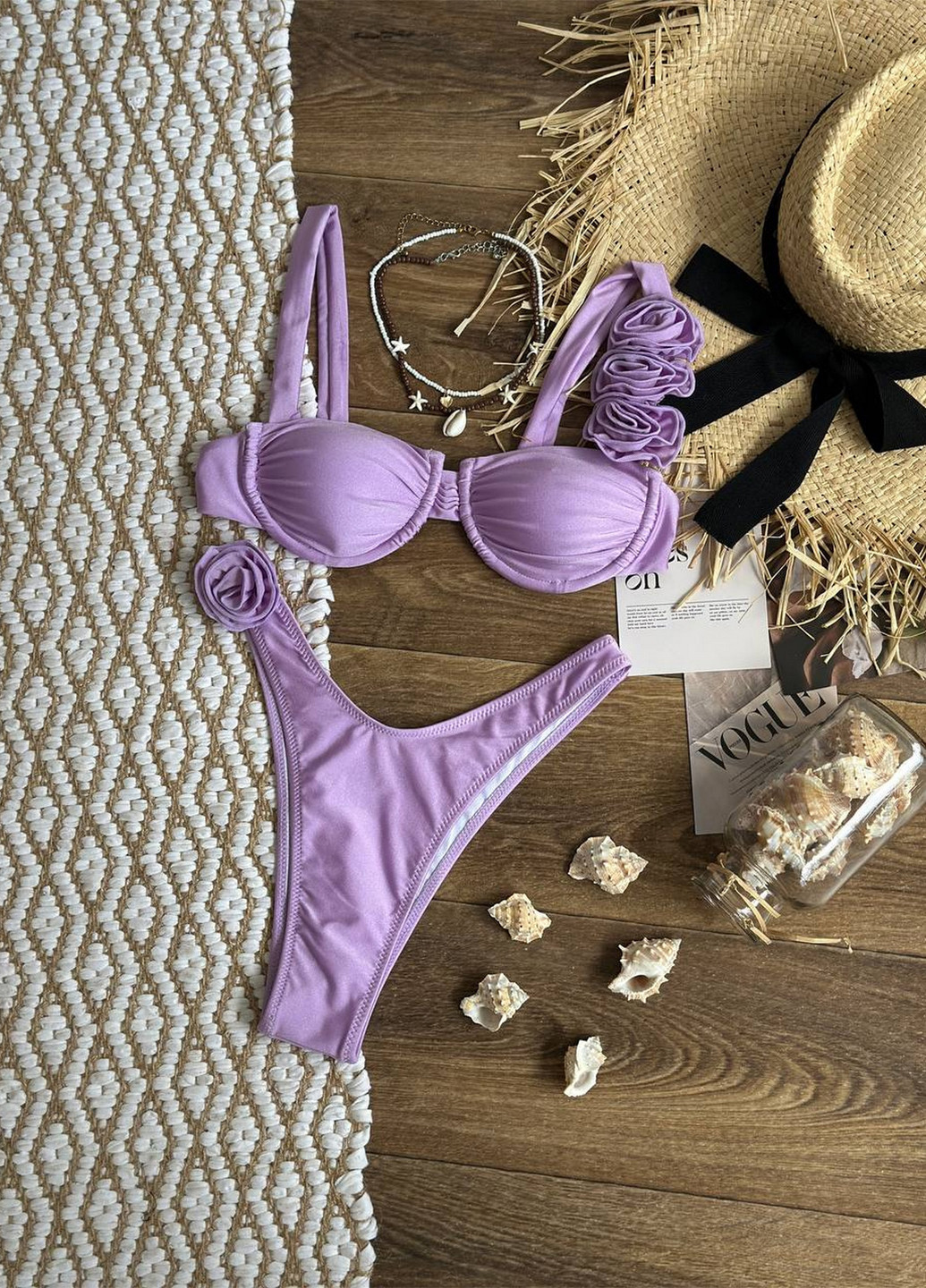 Сиреневый летний раздельный купальник (лиф, трусики) раздельный NOVA VEGA