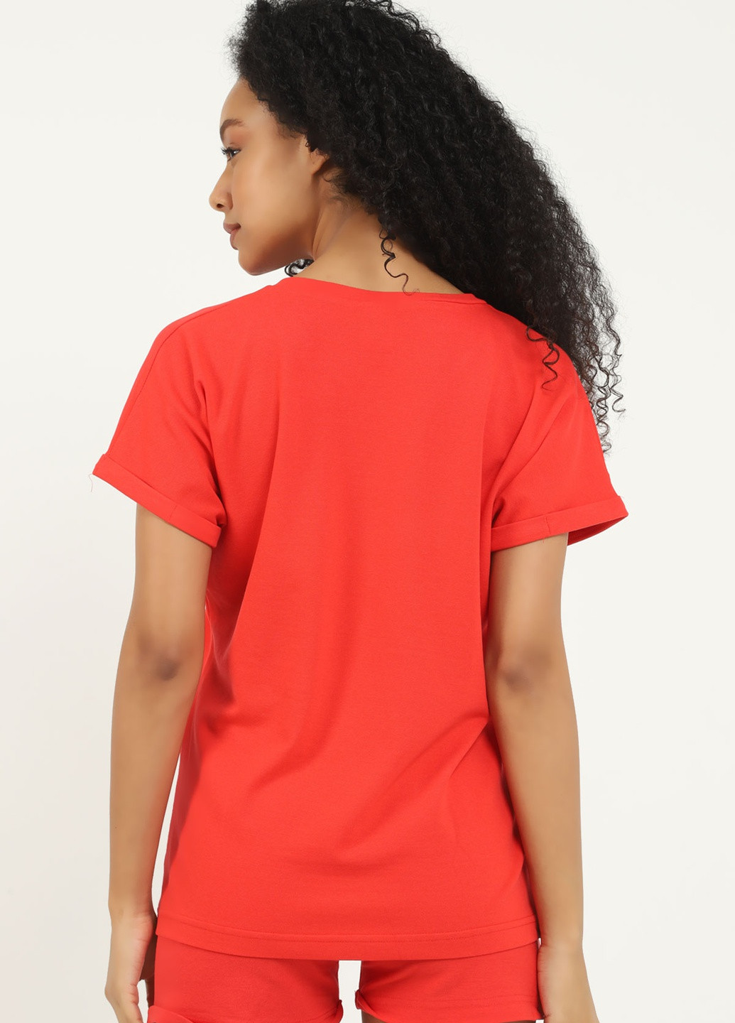 Червона всесезон жіночий костюм з футболкою та шортами QPSecret