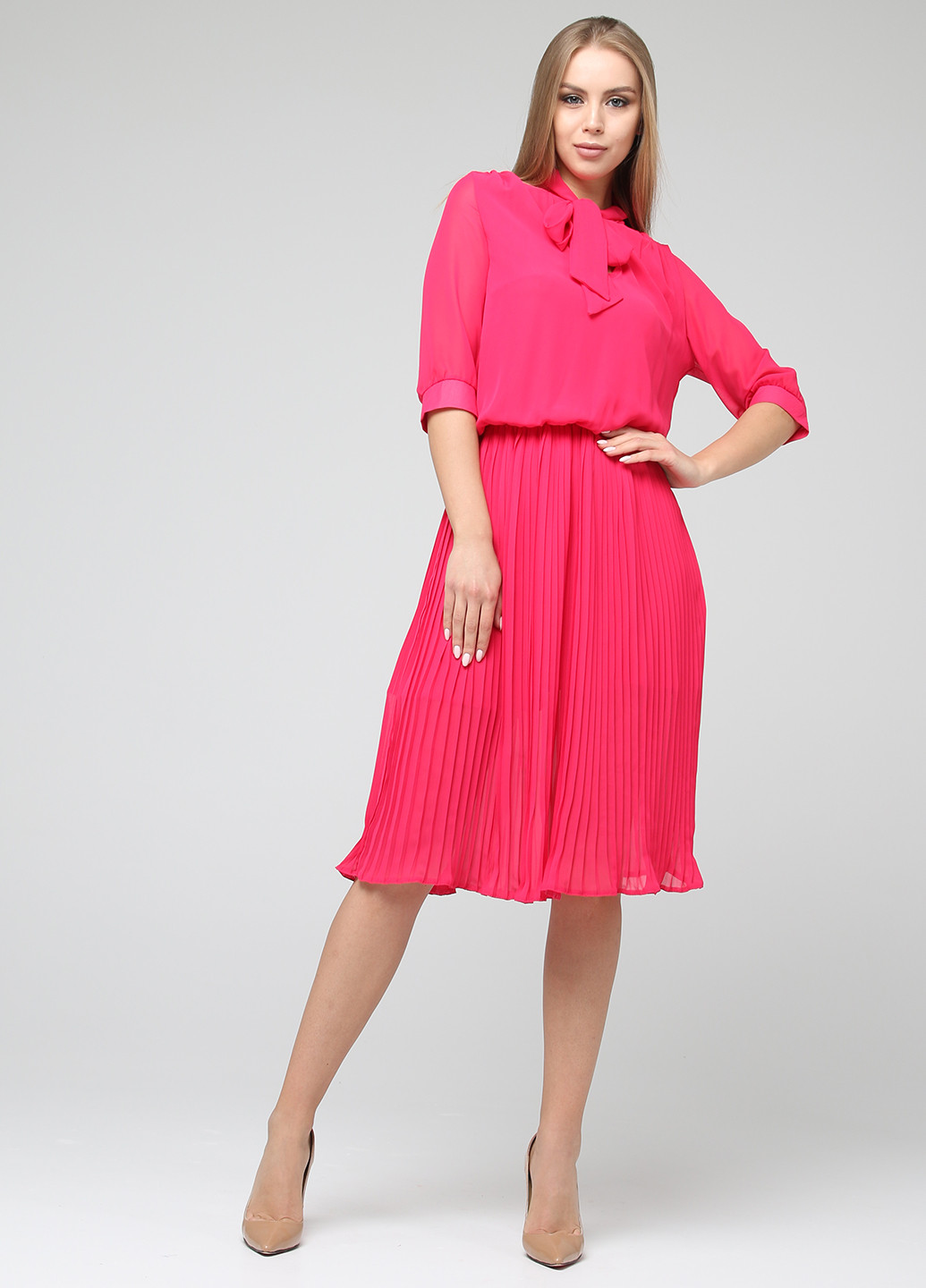 Розовое кэжуал платье Brunello de Neri однотонное