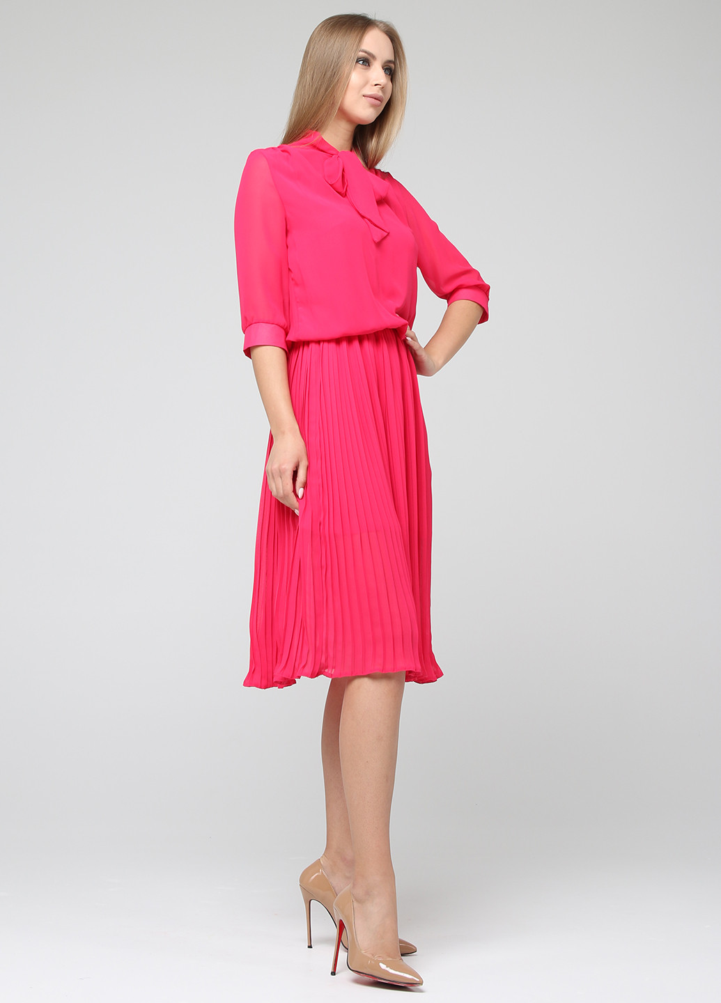 Рожева кежуал сукня Brunello de Neri однотонна