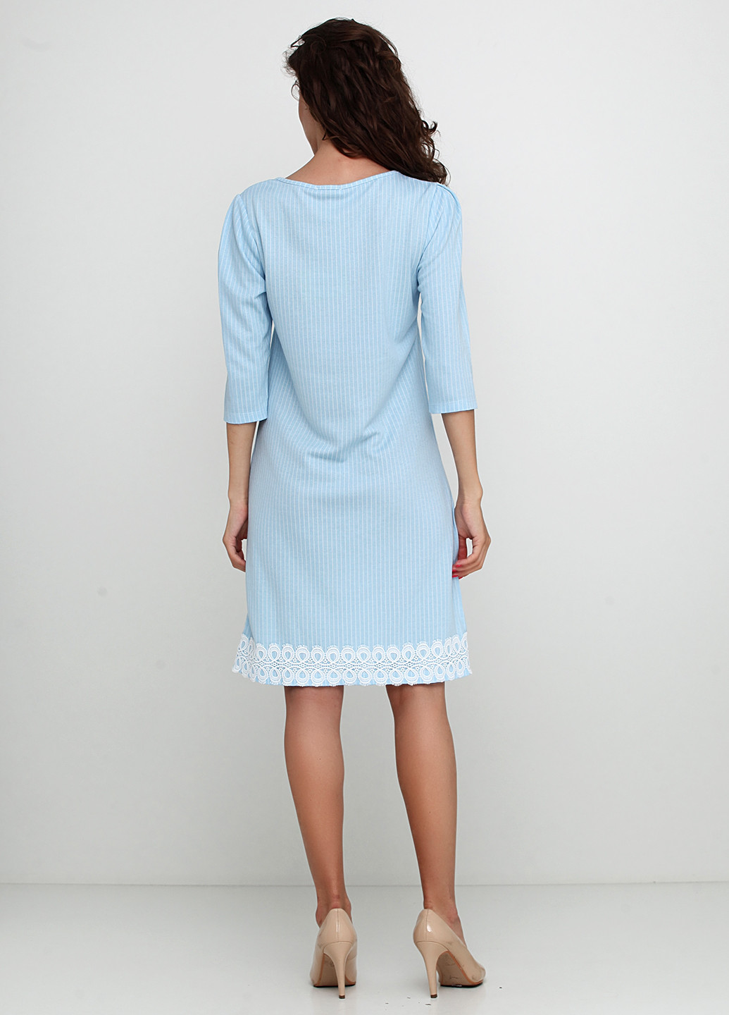 Голубое кэжуал платье Made in Italy в полоску