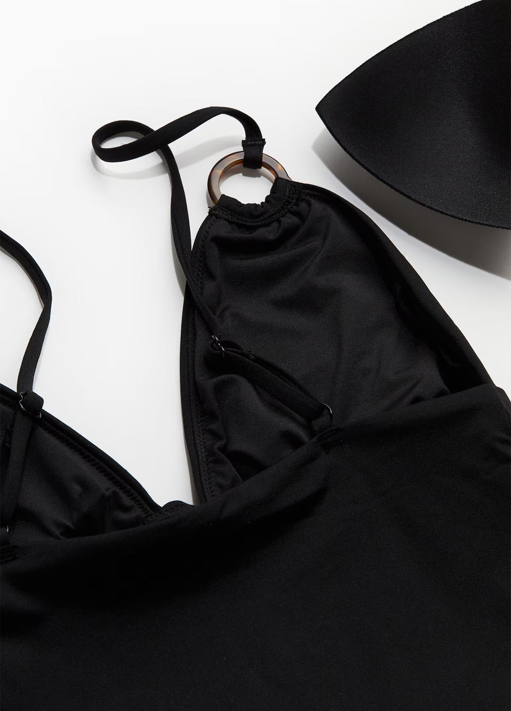 Черный летний купальник слитный H&M