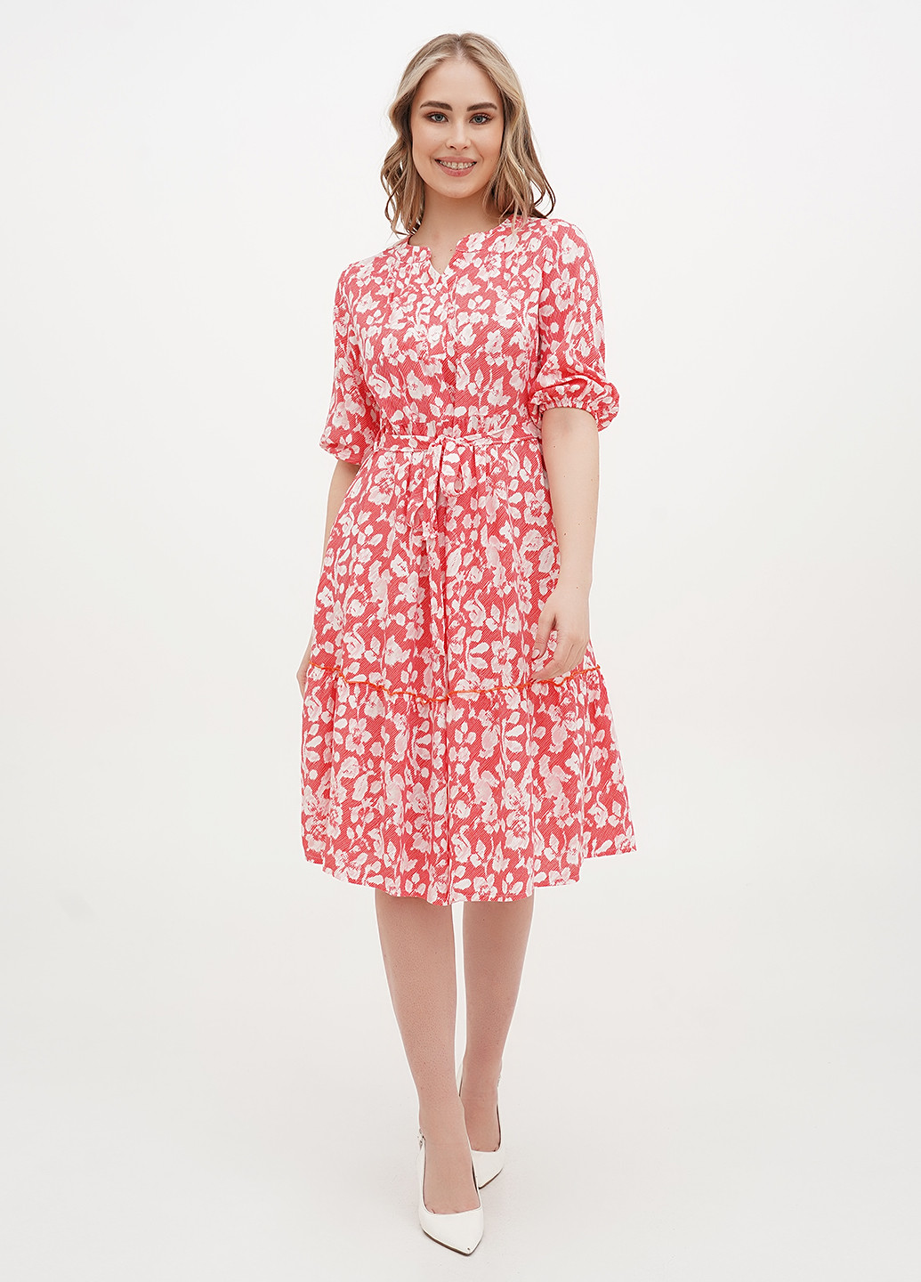 Червона кежуал сукня кльош Juliet deluxe з абстрактним візерунком