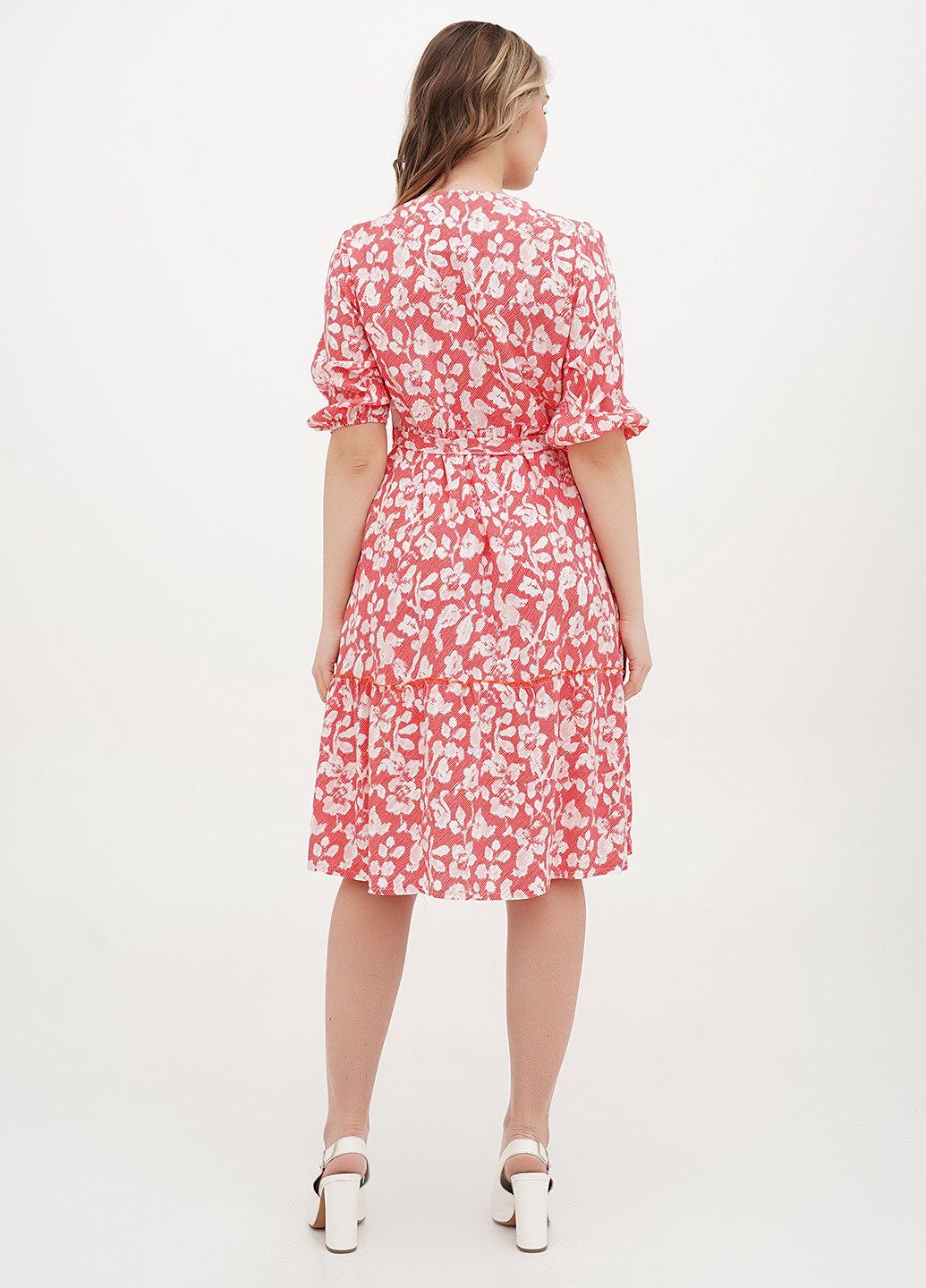 Червона кежуал сукня кльош Juliet deluxe з абстрактним візерунком