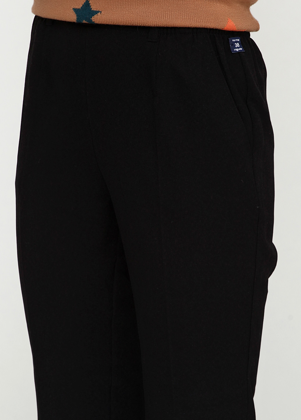 Черные кэжуал демисезонные прямые брюки Brandtex Collection
