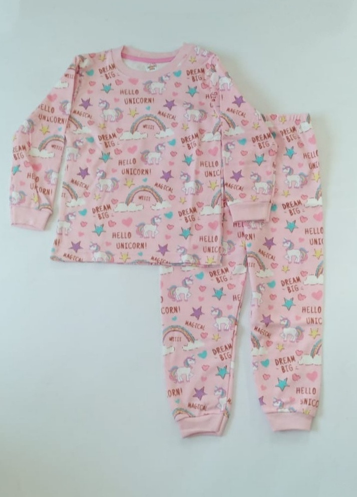 Рожева всесезон комплект пижама (свитшот, брюки) Elmaskids