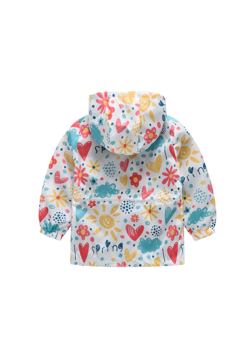 Белая демисезонная куртка-ветровка для девочки весенние краски Jomake 51125