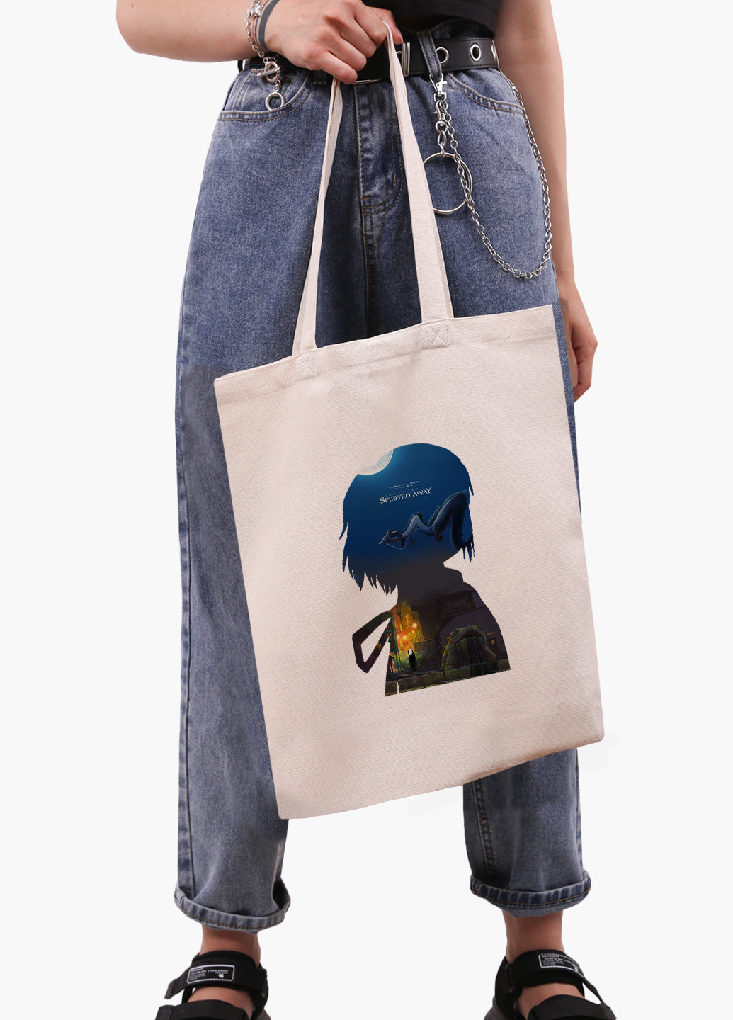 Эко сумка шоппер белая Унесённые призраками (Spirited Away) (9227-2828-WT-1) Еко сумка шоппер біла 41*35 см MobiPrint (221682990)
