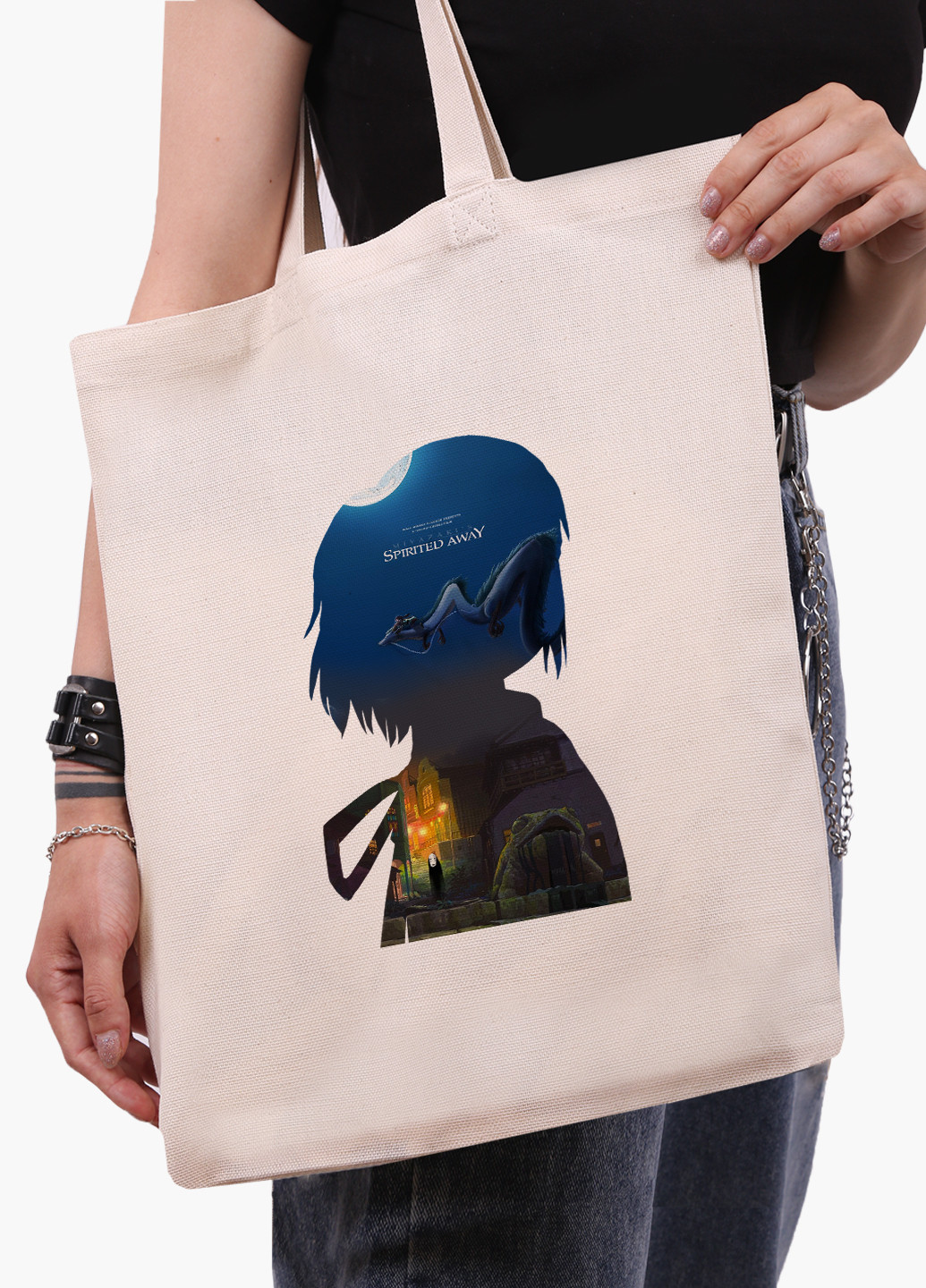 Эко сумка шоппер белая Унесённые призраками (Spirited Away) (9227-2828-WT-1) Еко сумка шоппер біла 41*35 см MobiPrint (221682990)