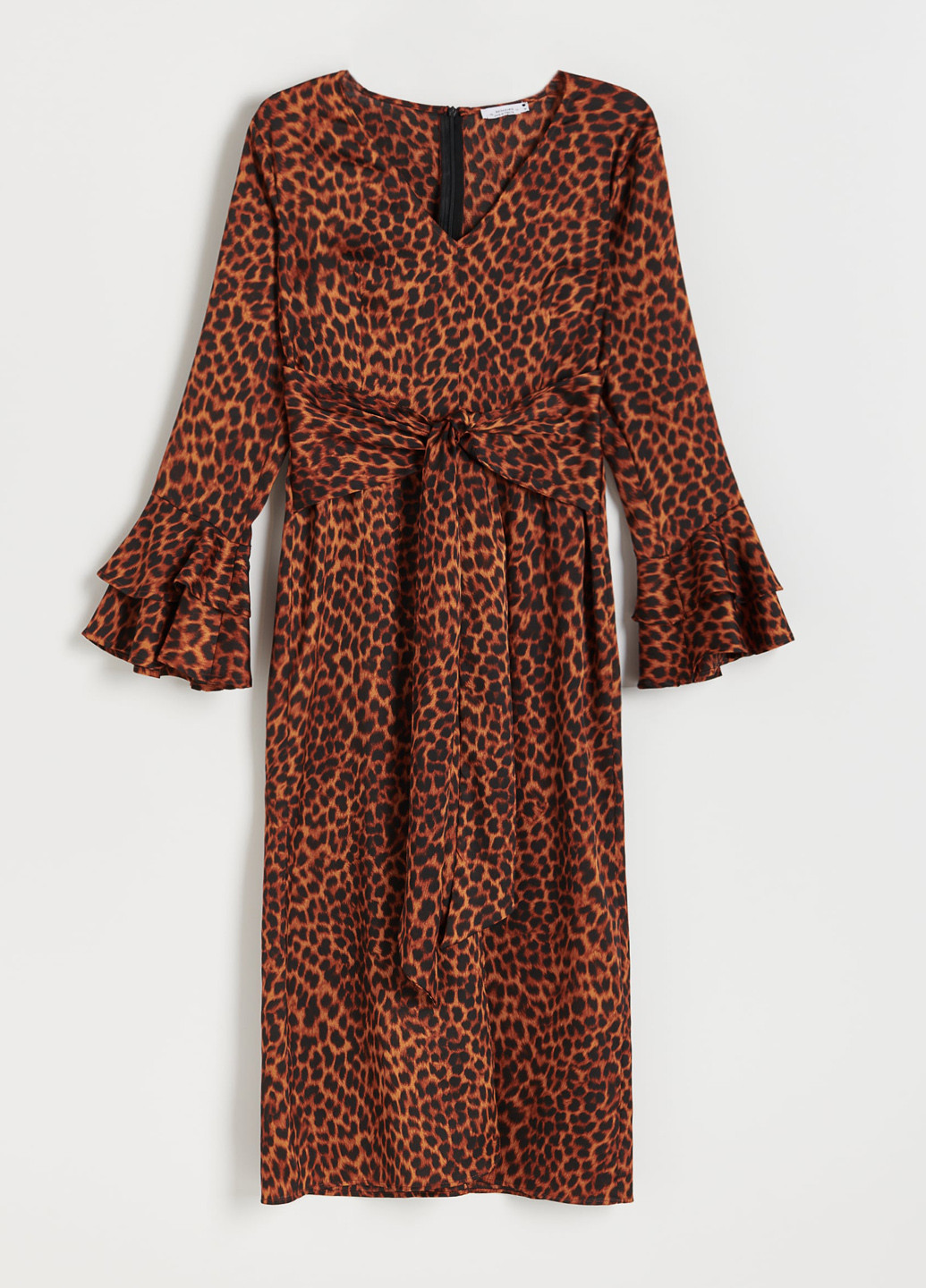 Коричневое кэжуал платье клеш Reserved леопардовый