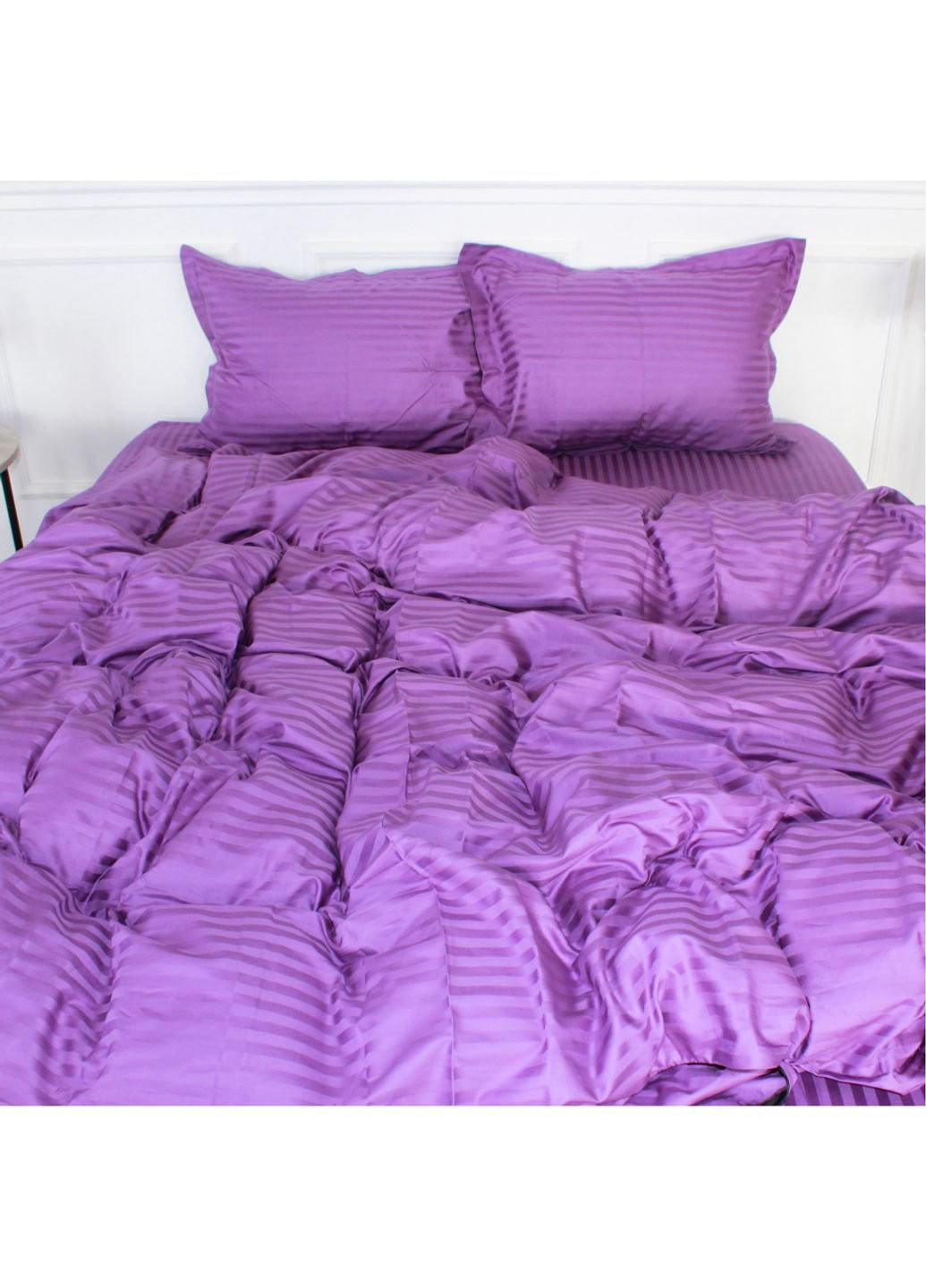 Постельное белье Satin Stripe 30-0009 Purple 2х143х210 семейный (2200005250747) Mirson (254072512)