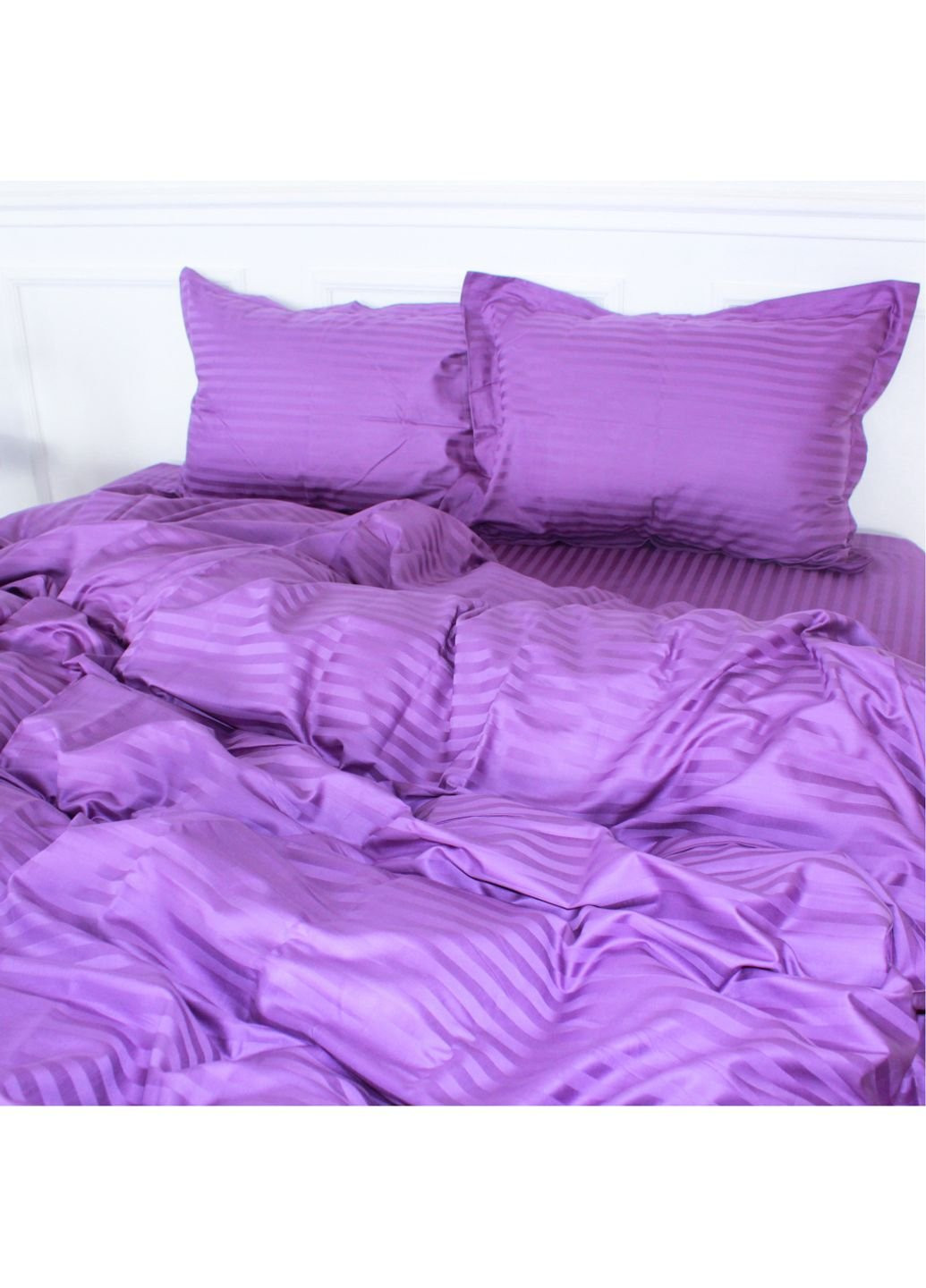 Постельное белье Satin Stripe 30-0009 Purple 2х143х210 семейный (2200005250747) Mirson (254072512)