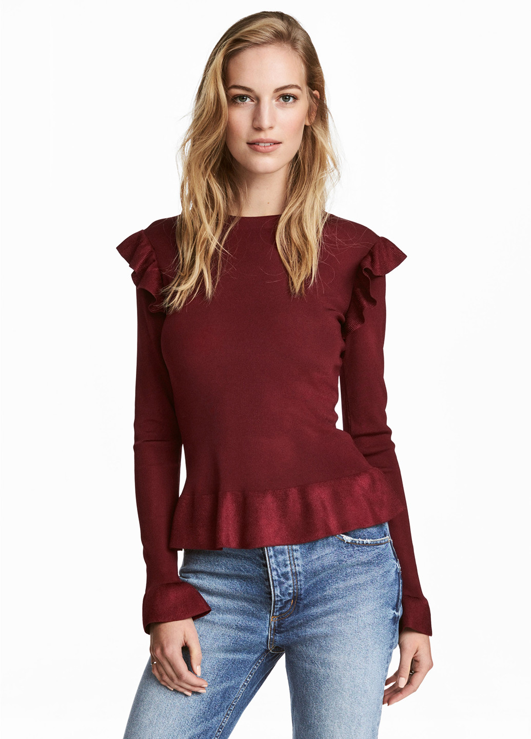 Бордовий демісезонний светр джемпер H&M