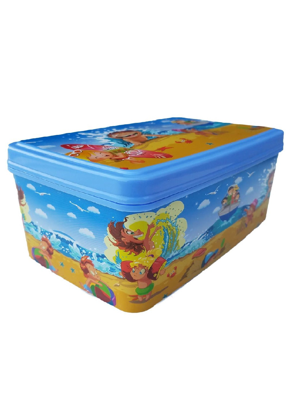 Пластиковий прямокутний контейнер органайзер з кришкою коробка для зберігання 5,5л 20x28x12 см (472854-Prob) Пляж Francesco Marconi (251136035)