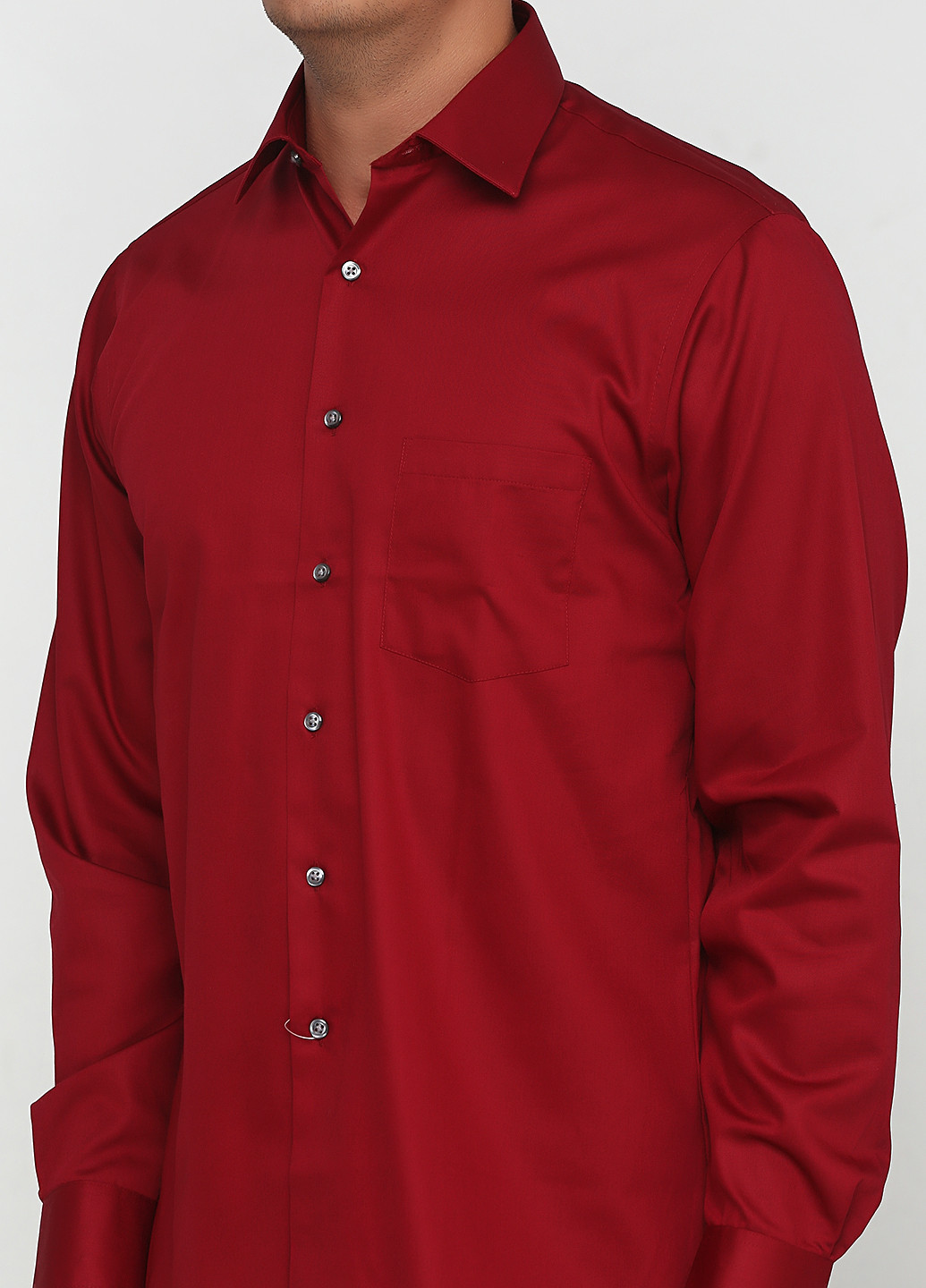 Красная кэжуал рубашка однотонная Van Heusen с длинным рукавом