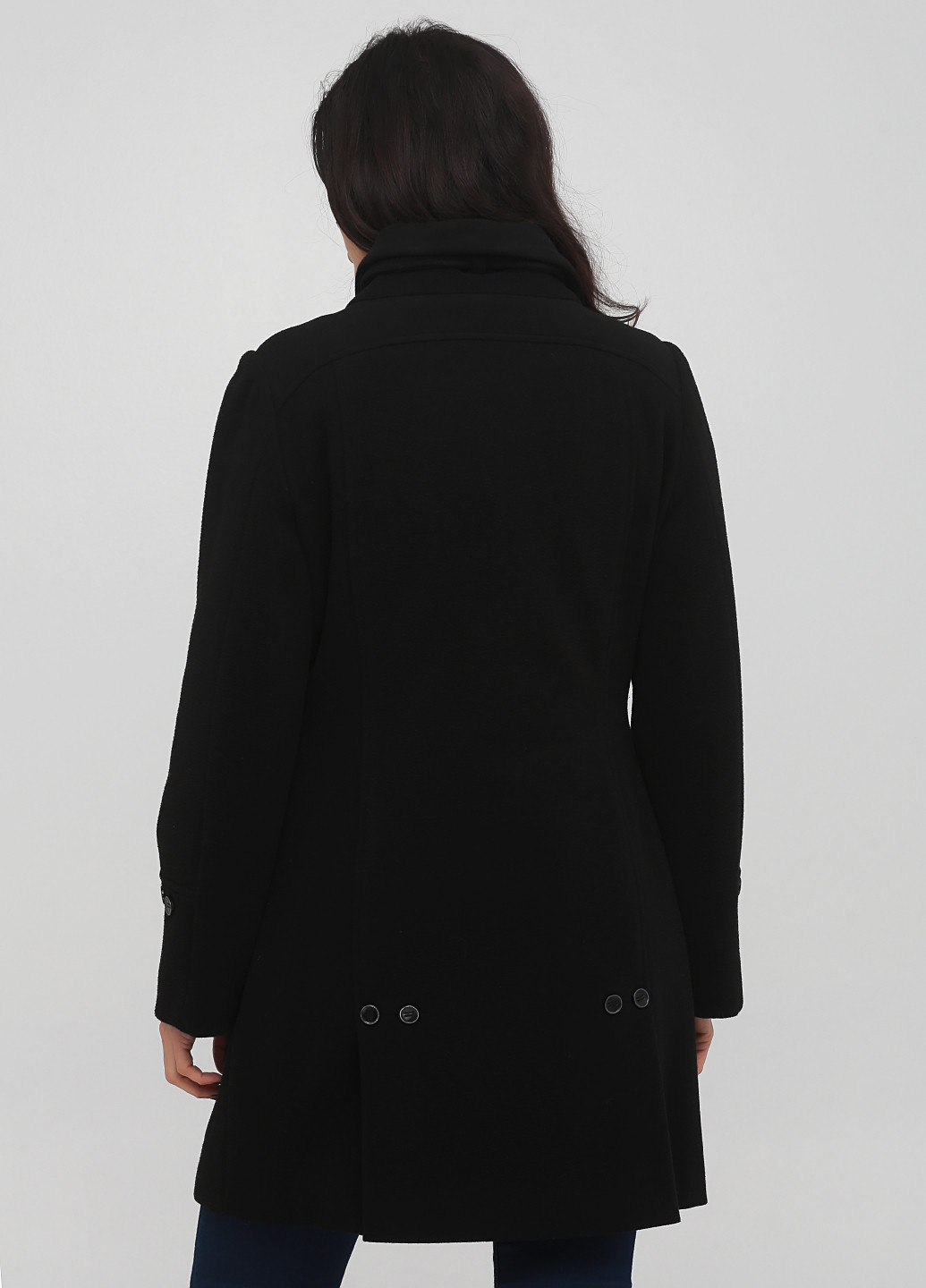 Черное демисезонное Пальто однобортное Pepita