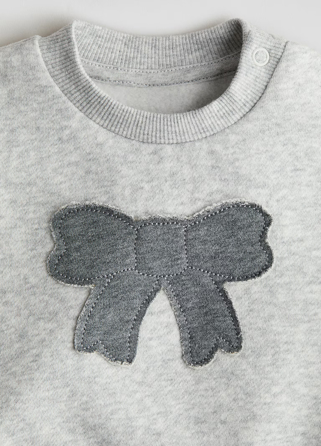 H&M свитшот меланж светло-серый кэжуал хлопок, трикотаж с начесом