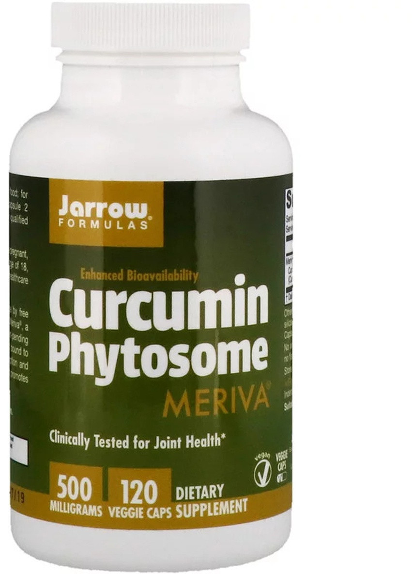 Фитосомы Куркумина 500 мг, Curcumin Phytosome Meriva,, 120 гелевых капсул Jarrow Formulas (228293228)