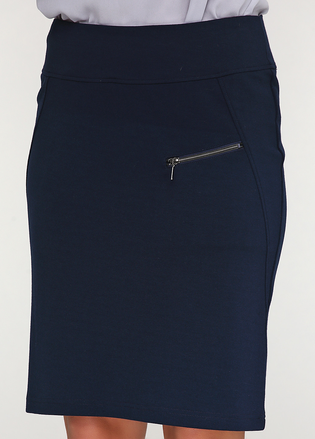 Темно-синяя кэжуал однотонная юбка Brandtex Collection мини