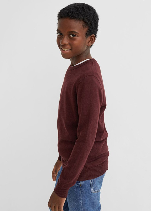 Темно-червоний демісезонний джемпер у смужку для хлопчика джемпер H&M