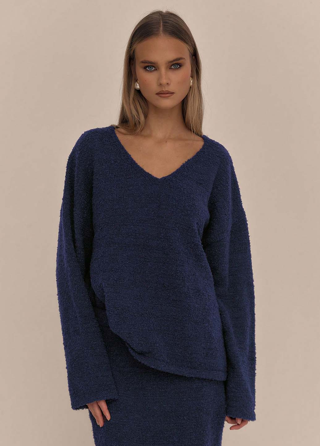 Темно-синій демісезонний пуловер пуловер SHEIN