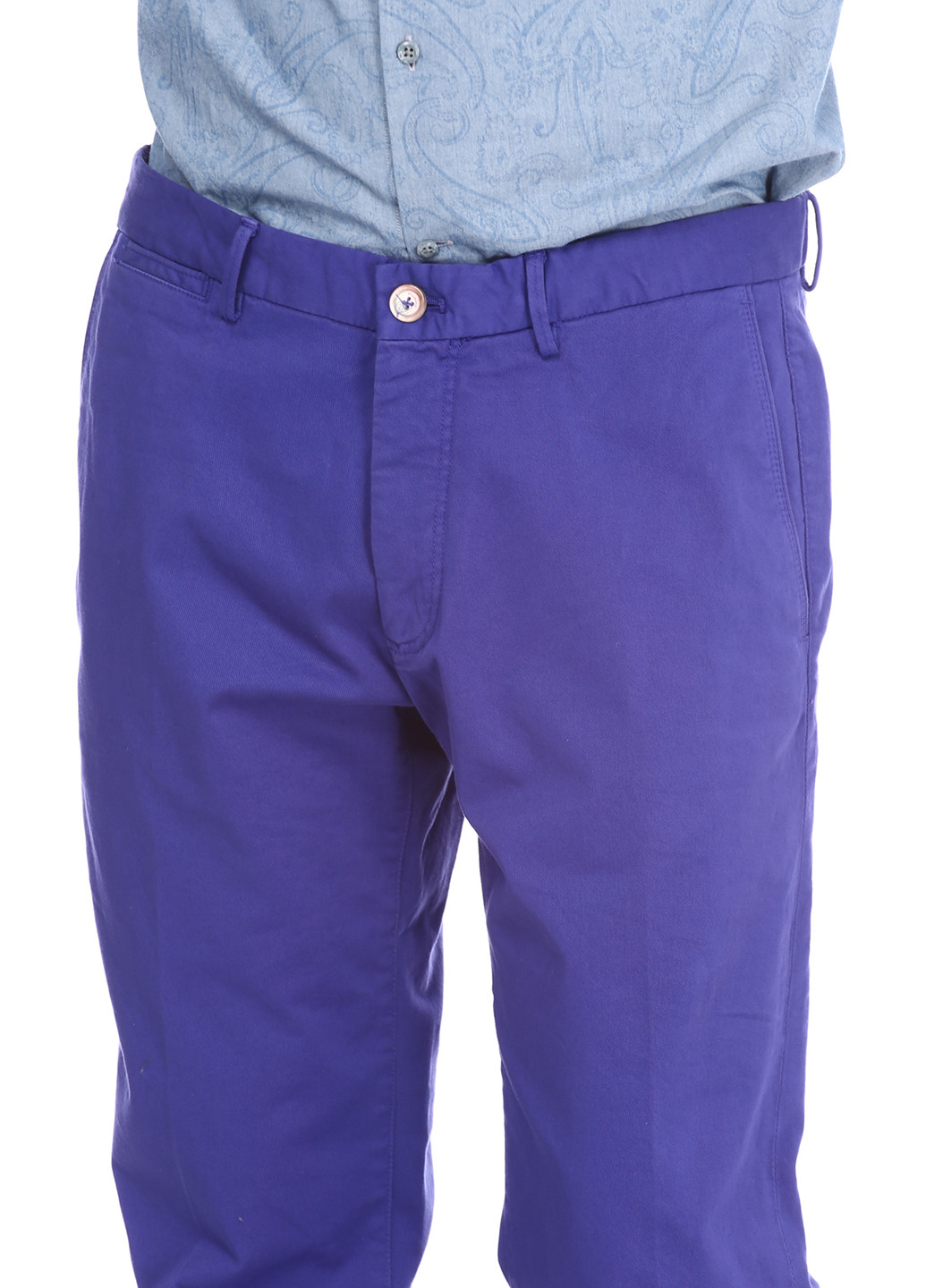 Синие кэжуал демисезонные со средней талией брюки Massimo Dutti